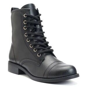 SO Jupiter Lace Up Combat Boots Black Size 6.5 New In Box!